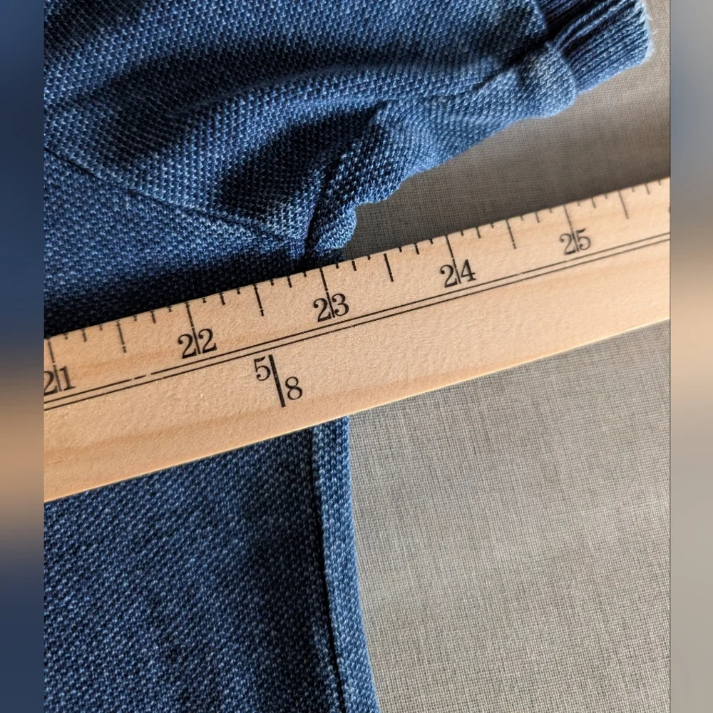 Ralph Lauren Denim Knit Textured Navy Short-Sleeve Polo